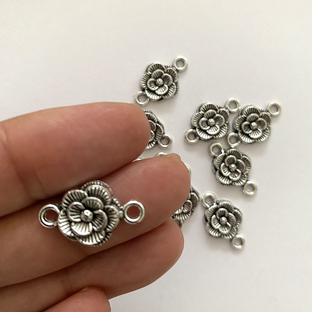 Alloy Charm, Flower, Approx. 1.5x1cm, Single