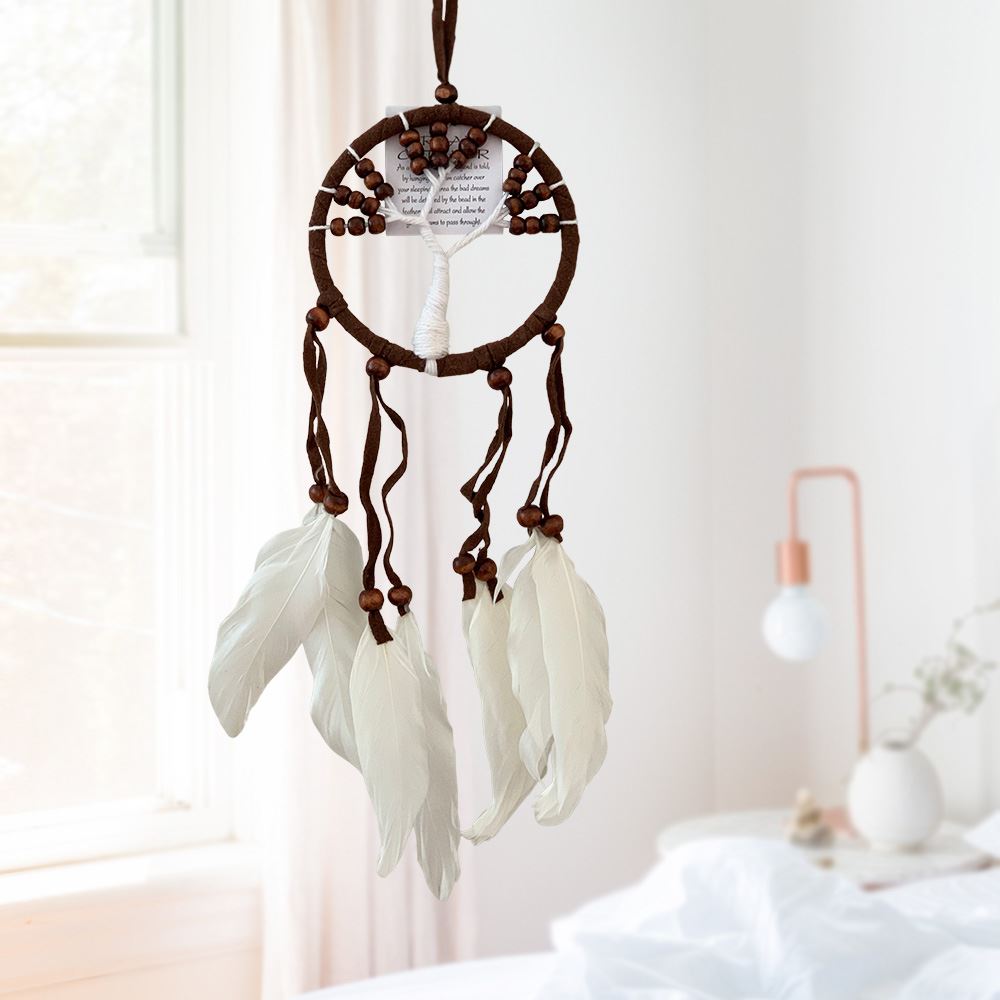 Tree of Life Dream Catcher, 9cm, Brown
