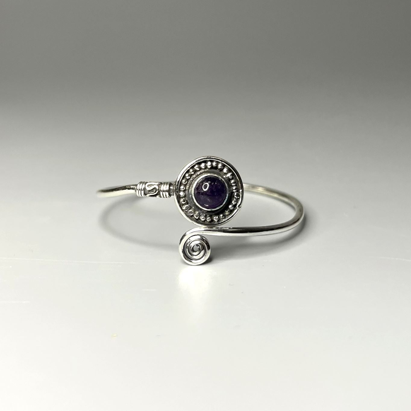 Silver-Plated Adjustable Boho Spiral Cuff Bangle - image 20