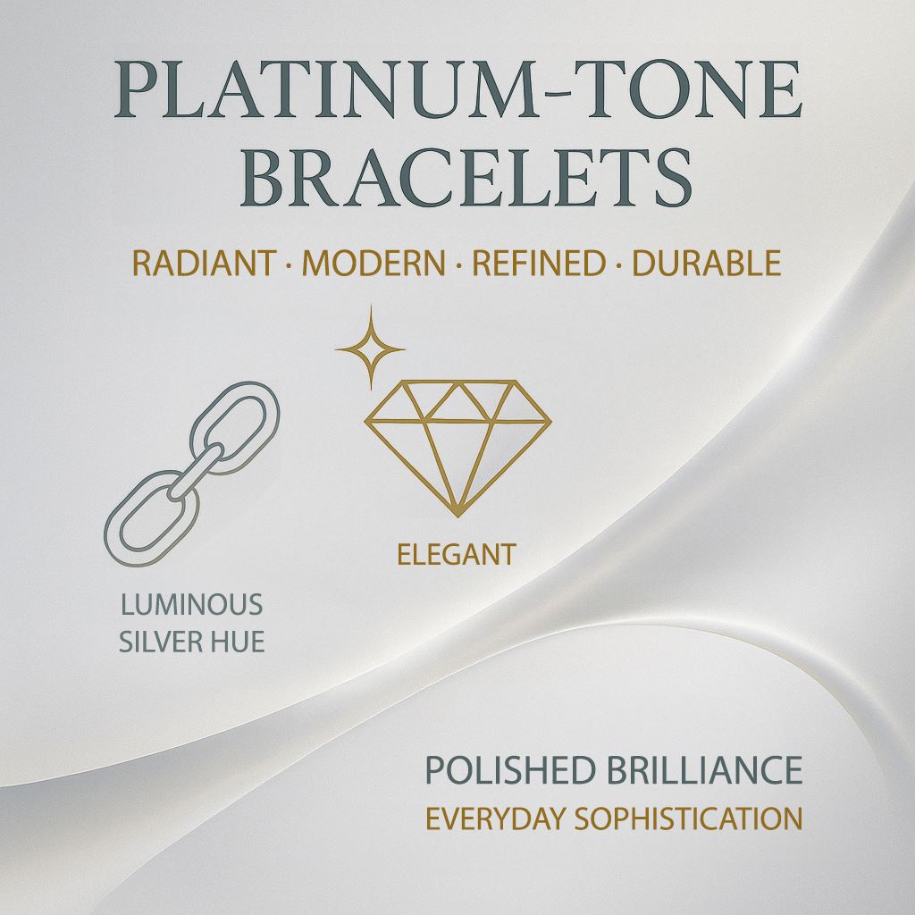 Platinum-Tone Chain Bracelet Collection, 3 Styles, Graceful Design