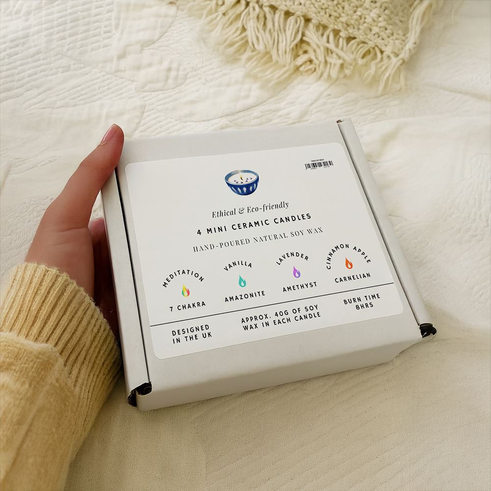 4 Mini Ceramic Bowl Candles