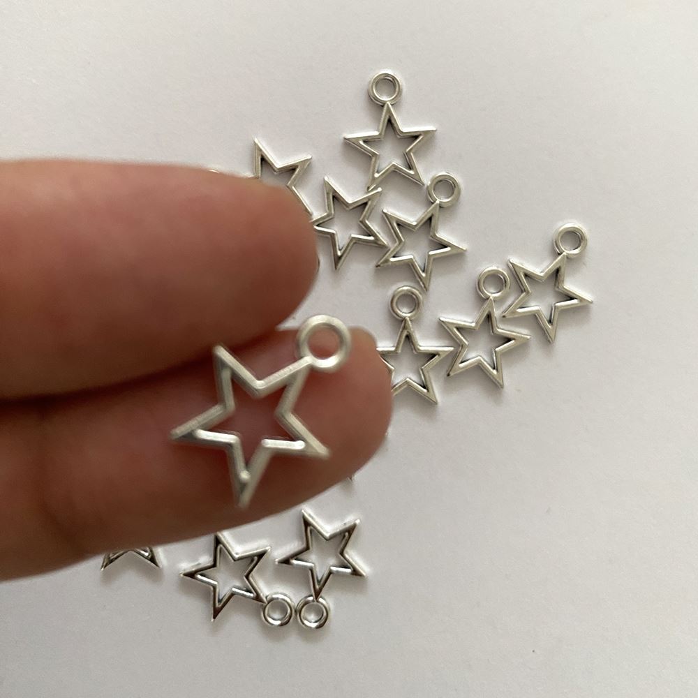 Alloy Charm, Star, Approx. 1.5x1cm, Single