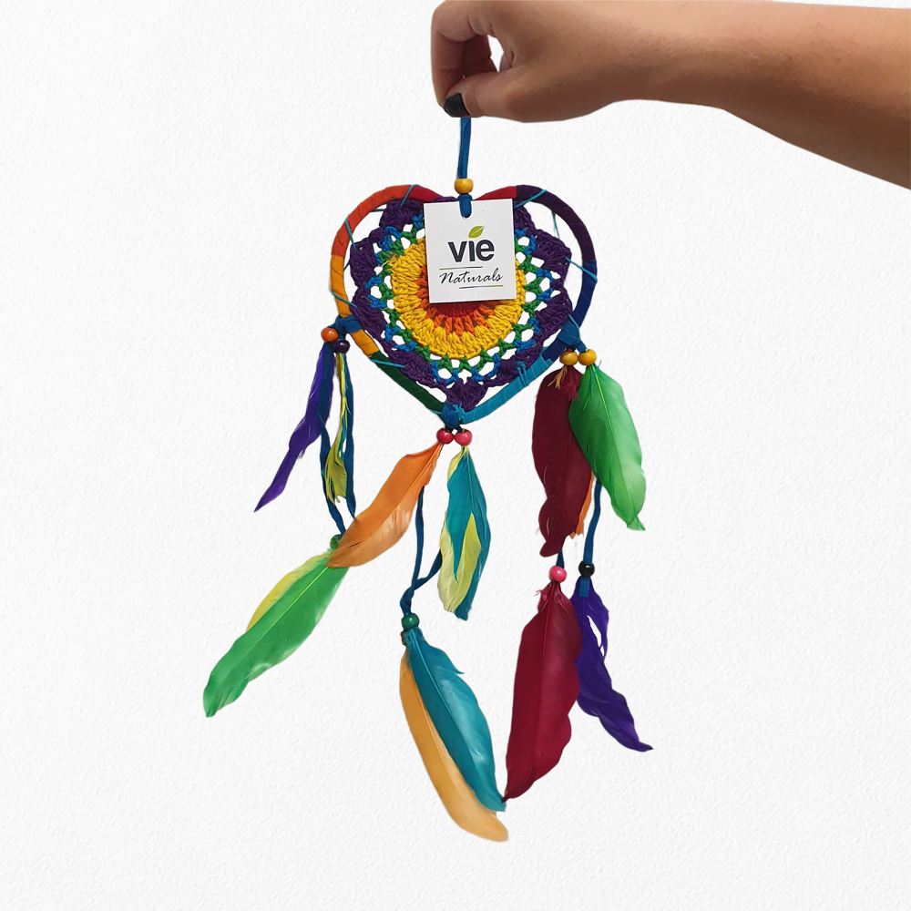 Heart Shaped Dream Catcher, 12cm, Rainbow - image 5