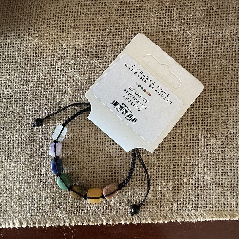 7 Chakra Cube Macrame Bracelet