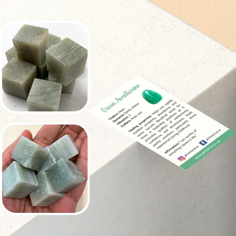 Crystal Cube, 2-2.5cm, Green Aventurine
