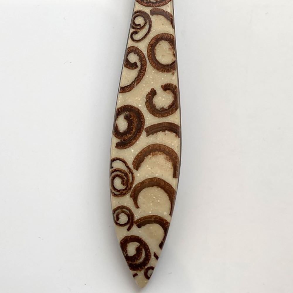 Serving Spoon, Coconut Wood with Cinnamon Inlay, 24x7cm