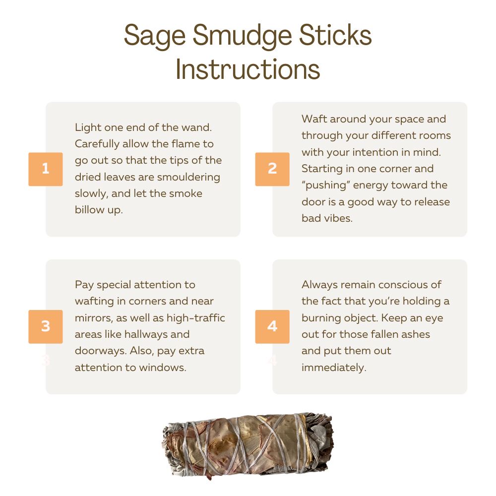 Smudge Stick, White Sage and Pink Petals 4"