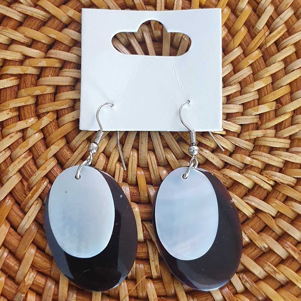 Capiz Shell Earrings, Oval
