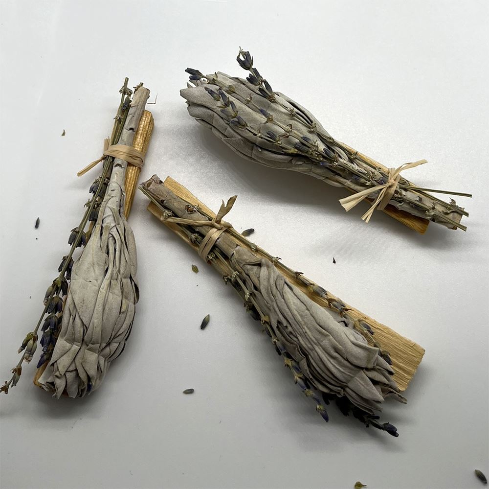 Mini Smudge Cluster, White Sage with Palo Santo and Lavender 4"
