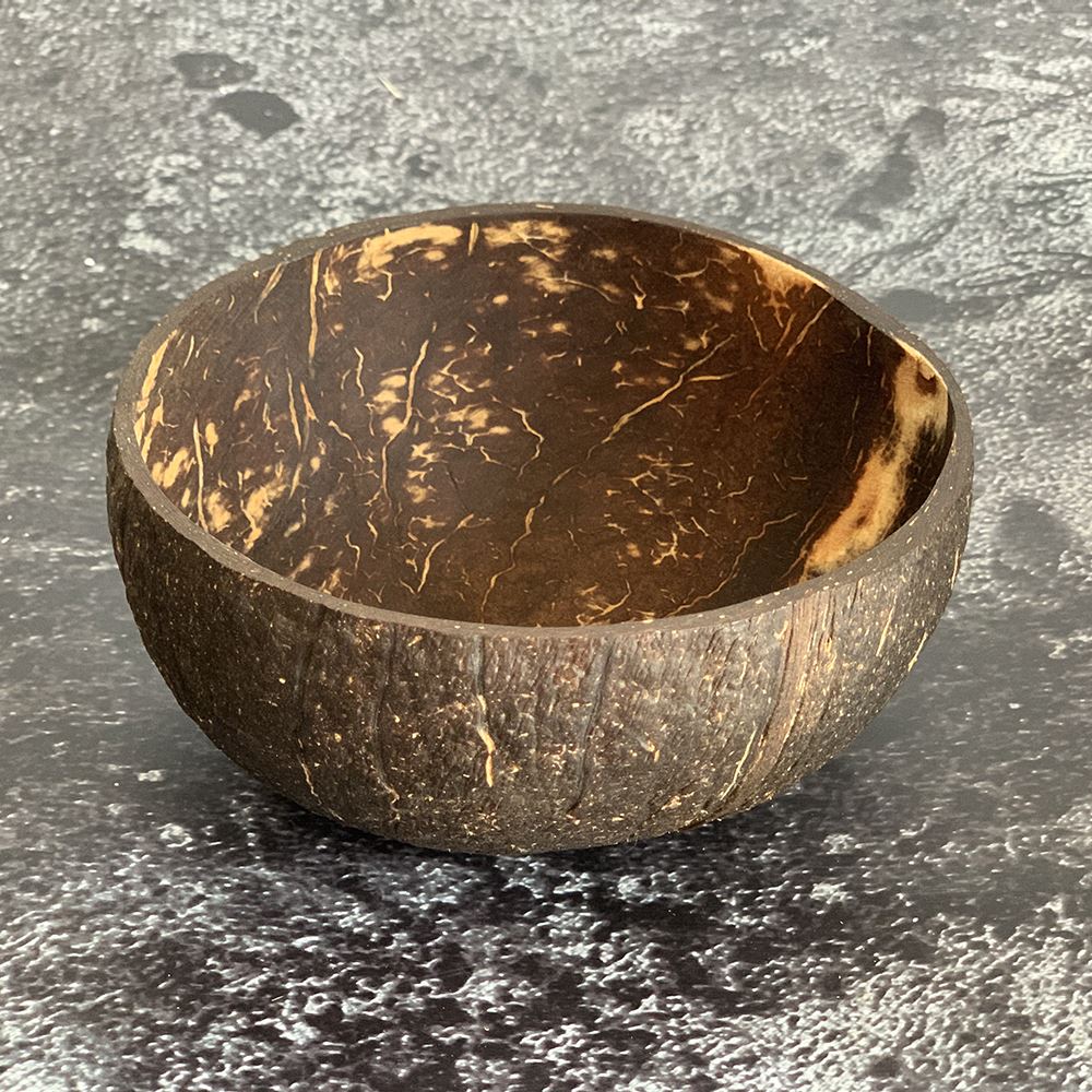 Coconut Bowl, Natural Textured Finish, Large, 13-15cm Diameter
