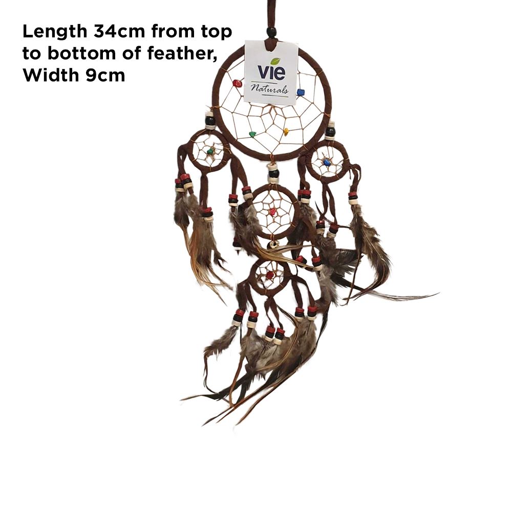 Dream Catcher, 9cm Ring with 4 Smaller Rings, Brown - image 6