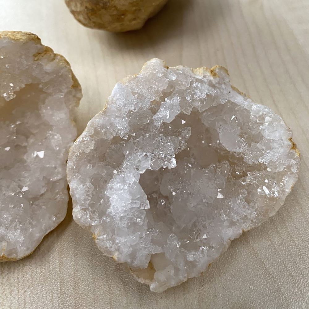 White Quartz Geode Pairs, Size 0