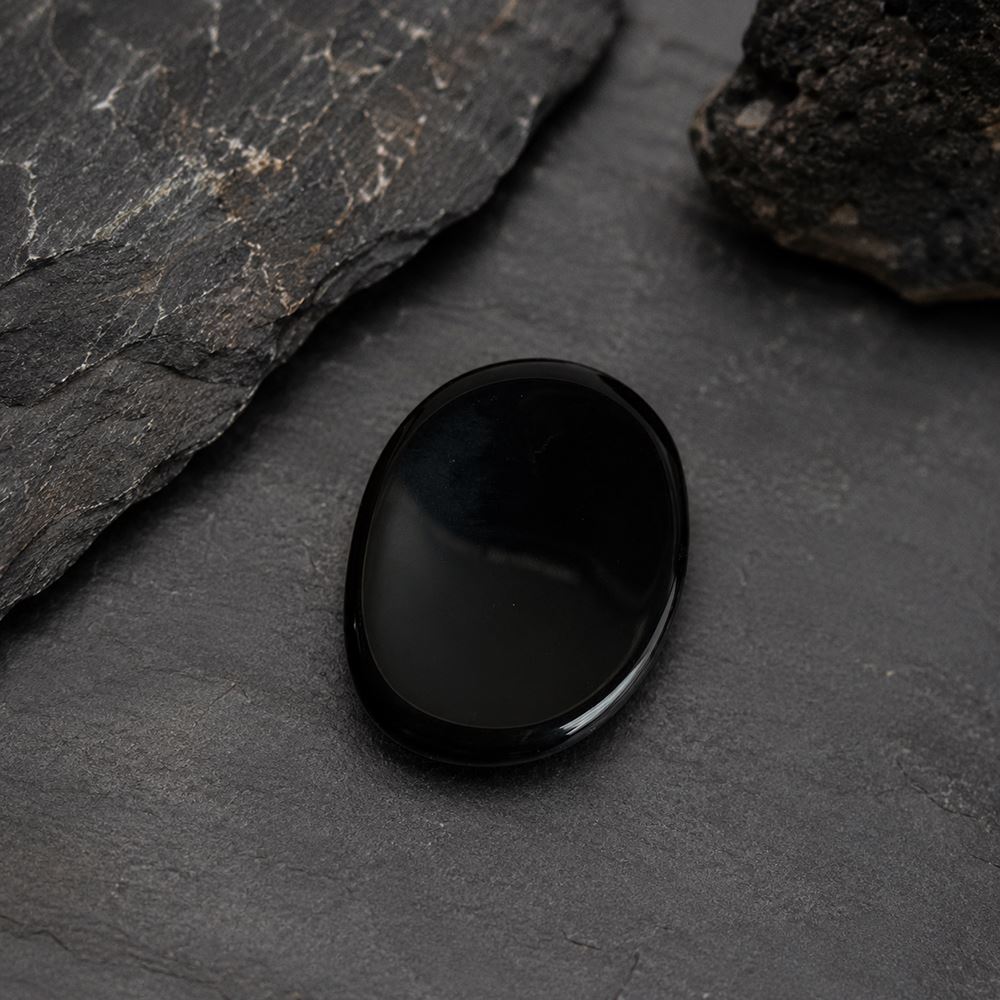 Worry Thumb Stone, Black Obsidian