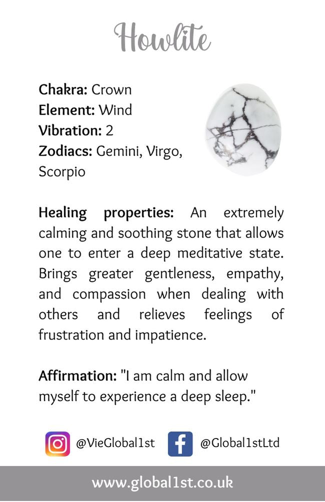 Mini Egg, 2x1.5cm, Howlite