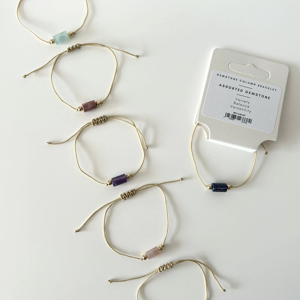 Gemstone Column Bracelet, Assorted