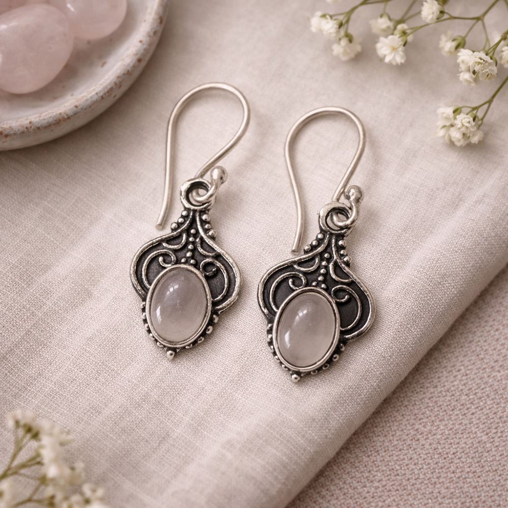 Silver-Plated Hanging Earwire Earrings (#02), 2x1cm