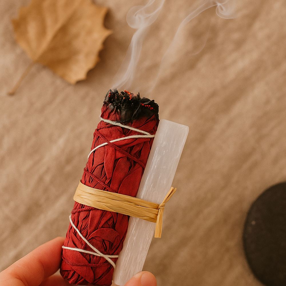 Smudge Stick, Dragon’s Blood and Selenite 4"
