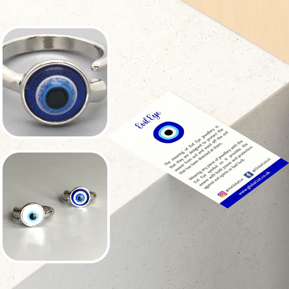 Evil Eye Ring, Silver