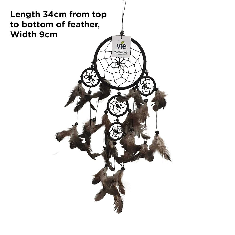 Dream Catcher, 9cm Ring with 4 Smaller Rings, Black - image 6