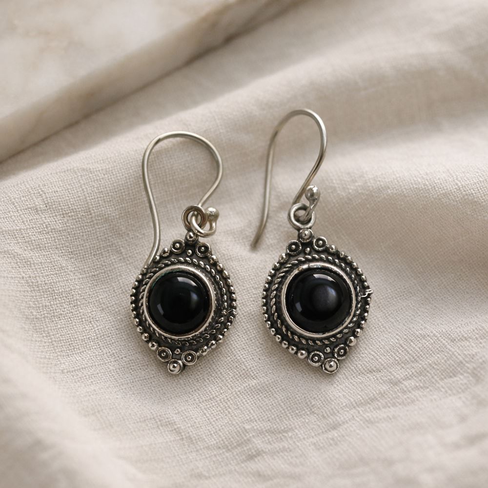 Silver-Plated Hanging Earwire Earrings (#06), 1.5x1cm