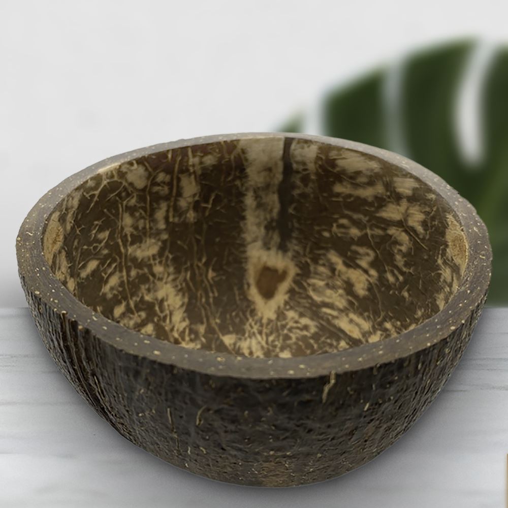 Coconut Bowl, Natural Textured Finish, Medium, 11-12cm Diameter