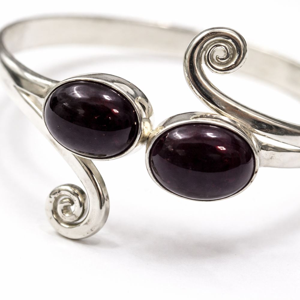 Silver-Plated Adjustable Oval Spiral Cuff Bangle - image 14