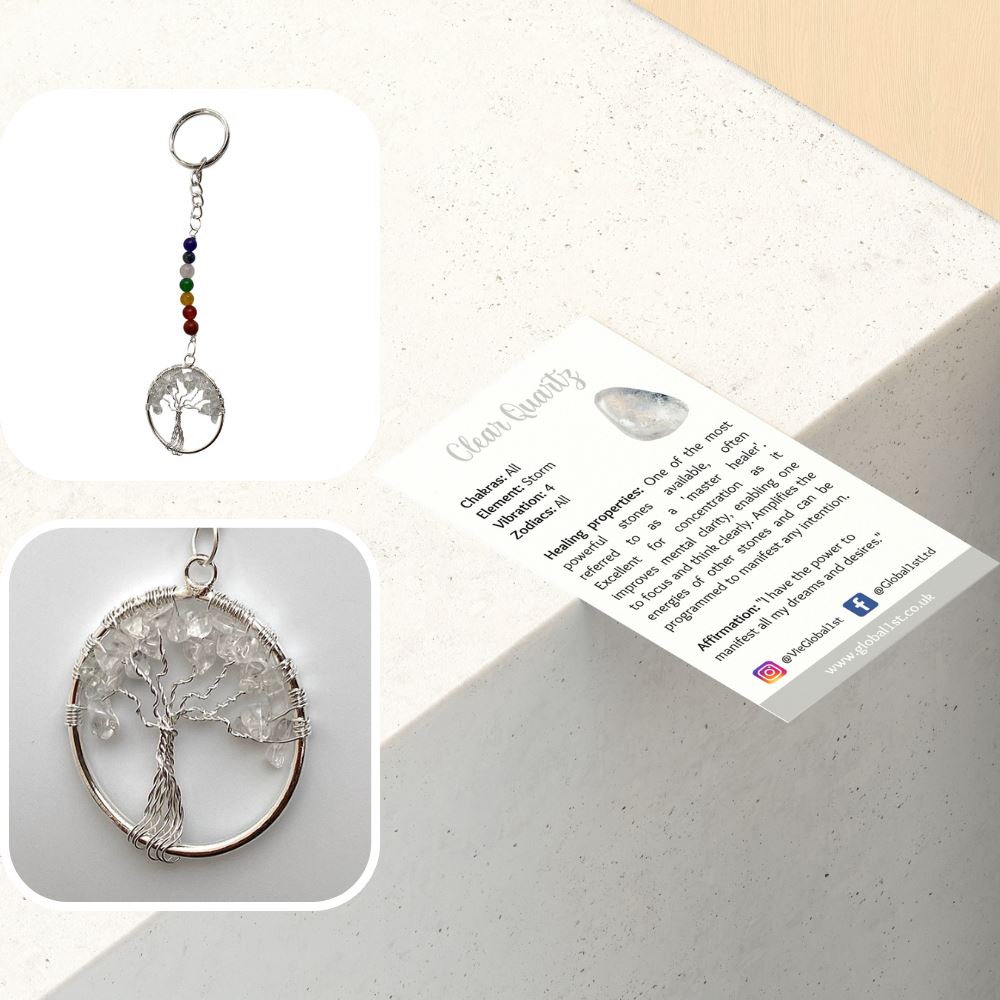 7 Chakra Tree of Life Keychain, 15x3cm