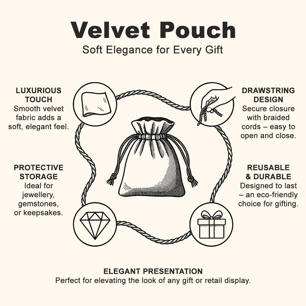 Velvet Pouches, Black, 7x5cm, Pack of 50