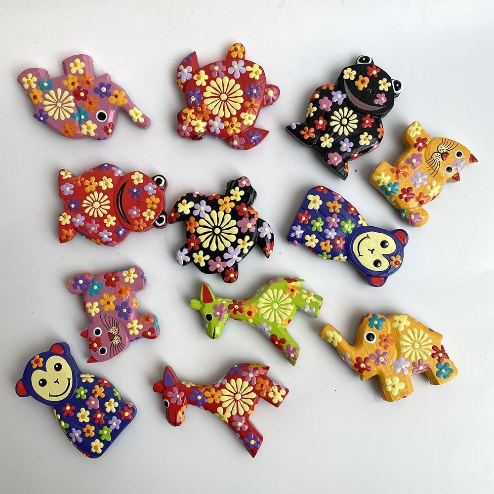 Handmade Animal Fridge Magnet, Assorted, Pack of 12
