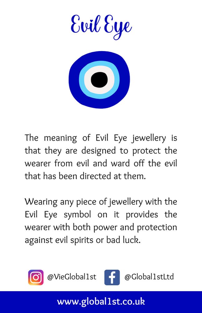 Evil Eye Pendant, Ball Chain, 3cm