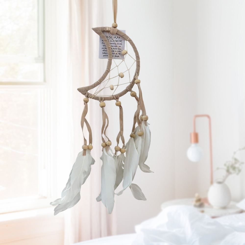 Crescent Dream Catcher, 12cm, Natural - image 4