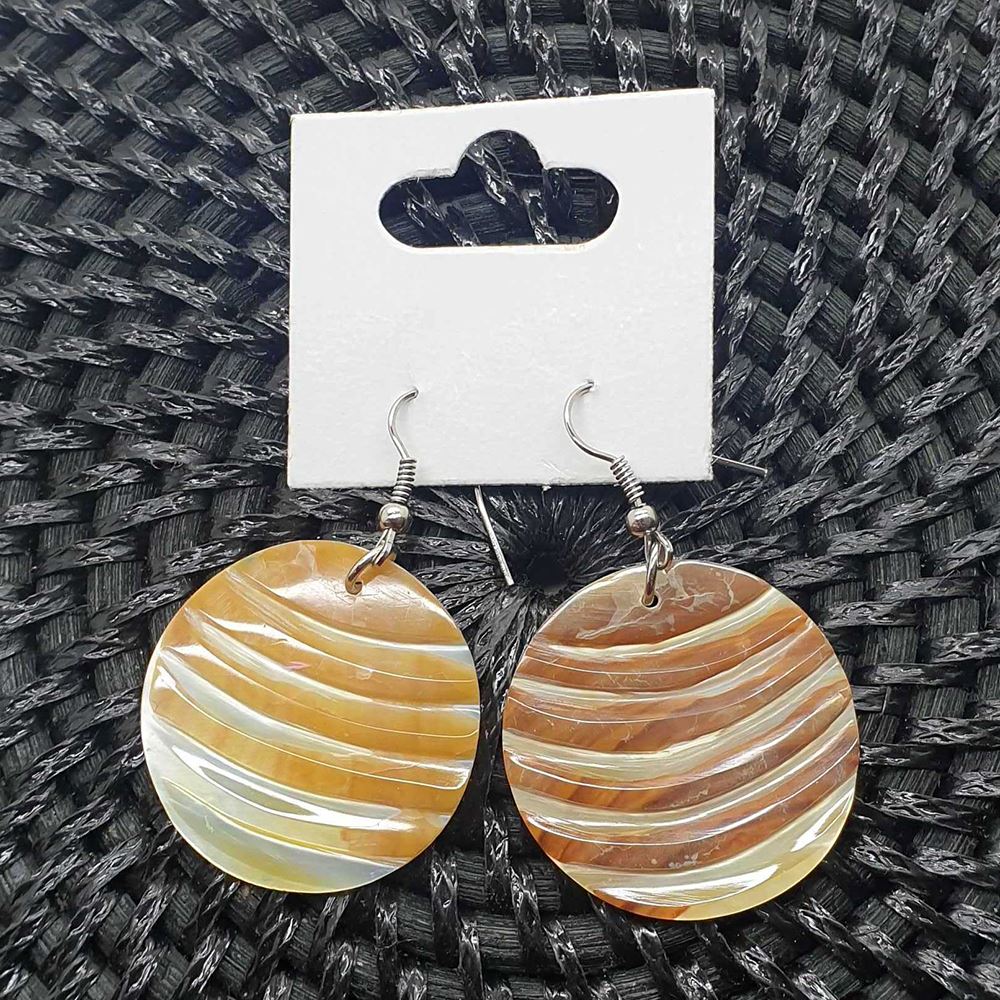 Capiz Shell Earrings, Circle