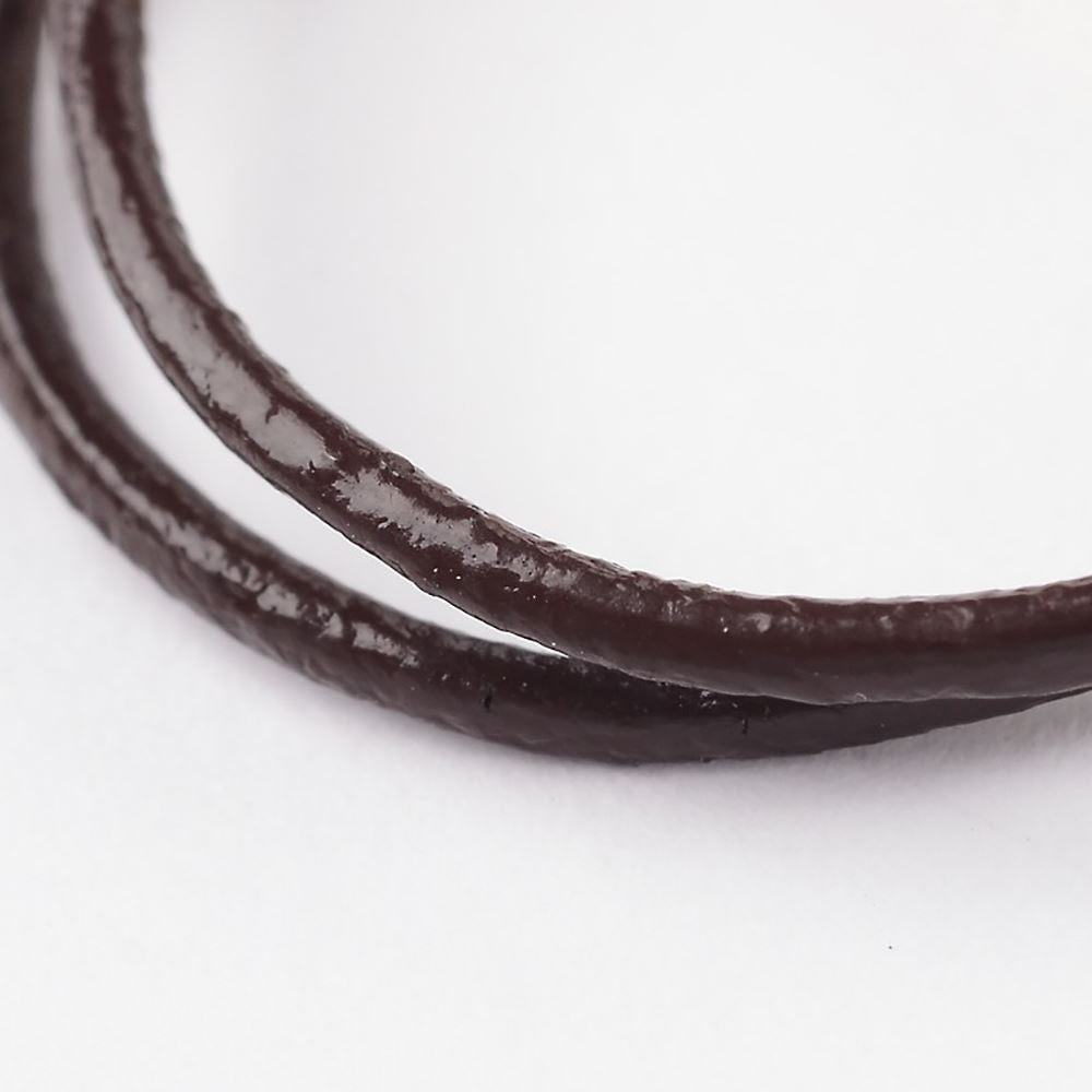 Adjustable Assorted Stone Ring, with Cowhide Leather Cord