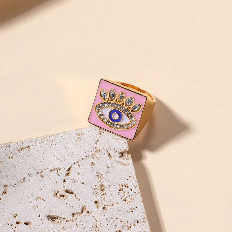 Evil Eye Ring, Rectangular