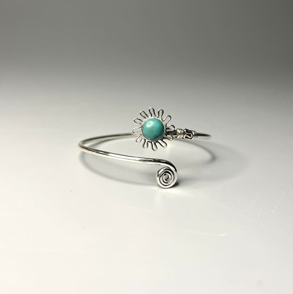 Silver Plated Adjustable Daisy Spiral Cuff Bangle - image 19