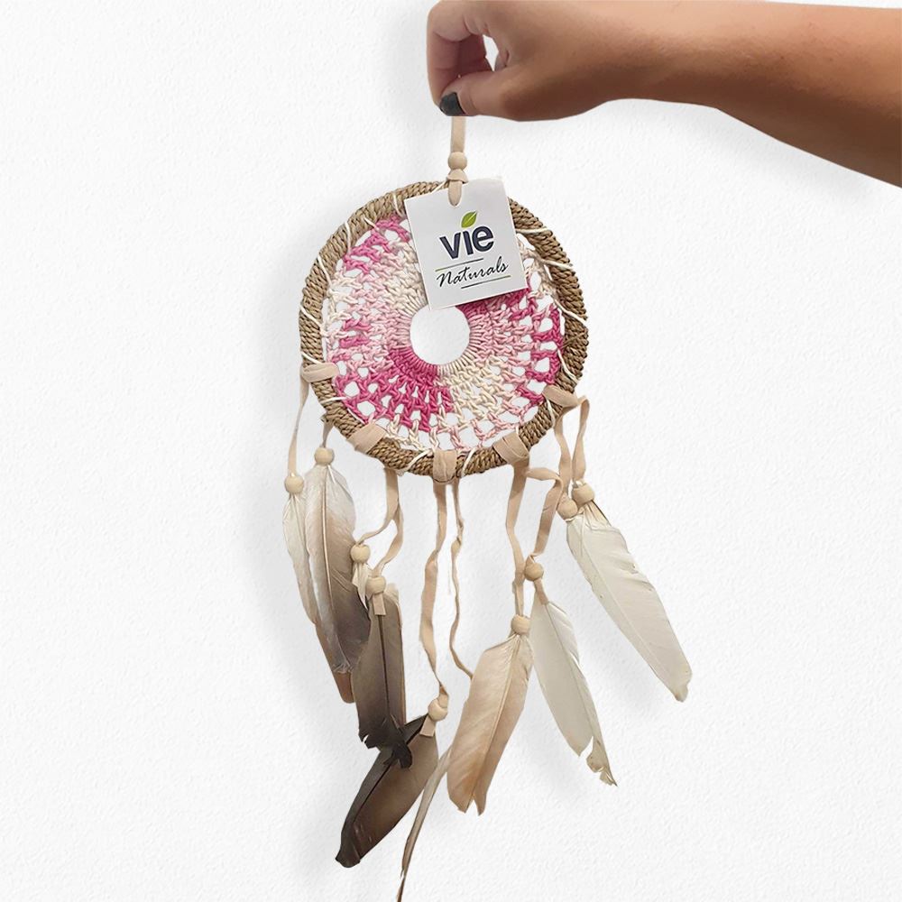 Crochet Dream Catcher, 12cm, Pink - image 5