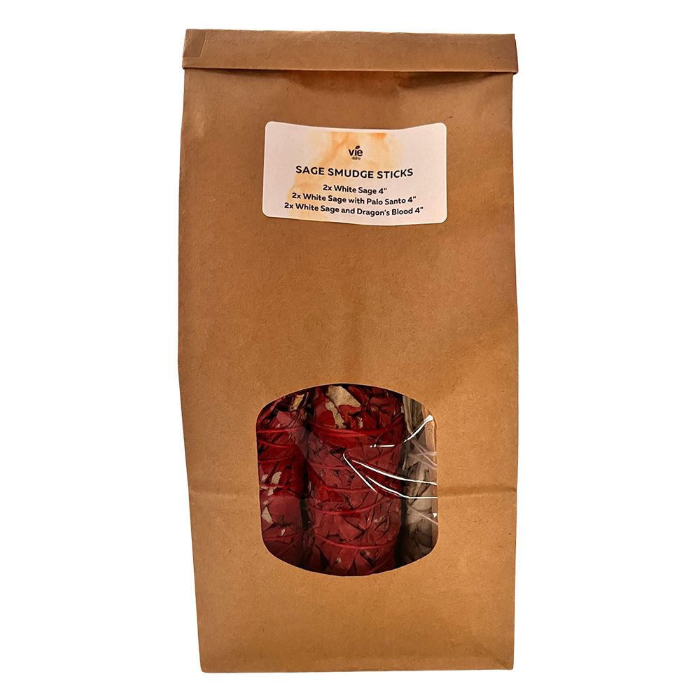 2x White Sage 4" Smudge Sticks, 2x Palo Santo White Sage 4" Smudge Sticks, 2x Dragon's Blood White Sage 4" Smudge Sticks