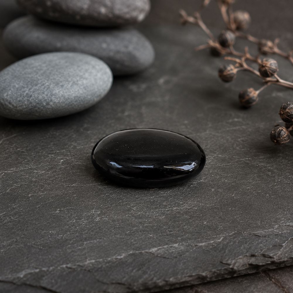 Worry Thumb Stone, Black Agate