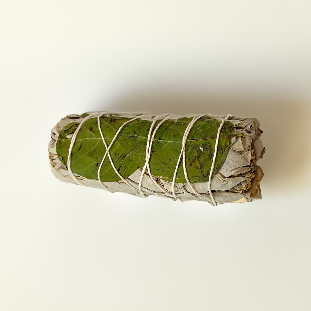 Smudge Stick, White Sage and Basil 4"