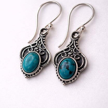 Silver-Plated Hanging Earwire Earrings (#02), 2x1cm