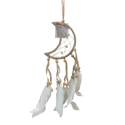 Crescent Dream Catcher, 12cm, Natural