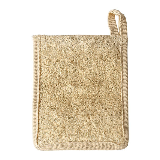 Natural Loofah Rectangular Pouch Mitt, 14x10cm