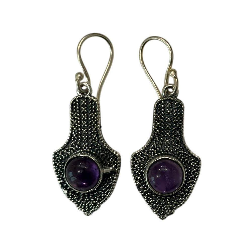 Silver-Plated Hanging Earwire Earrings (#07), 3x1.5cm