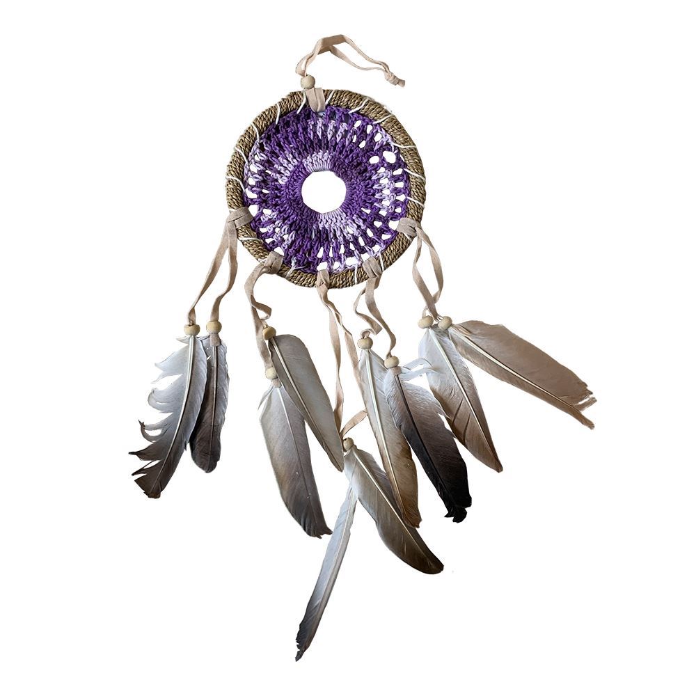 Crochet Dream Catcher, 12cm, Purple