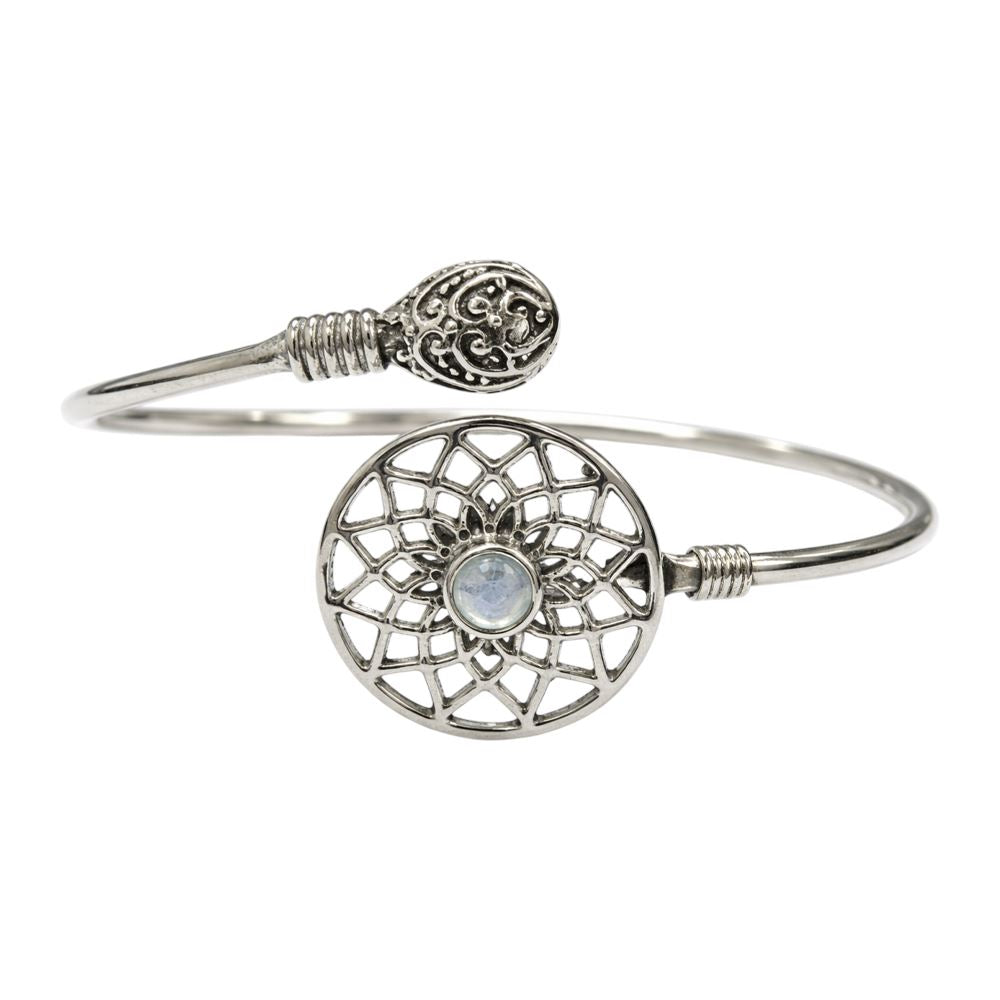 Silver-Plated Adjustable Dreamcatcher Cuff Bangle - image 2