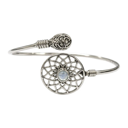 Silver-Plated Adjustable Dreamcatcher Cuff Bangle - image 2