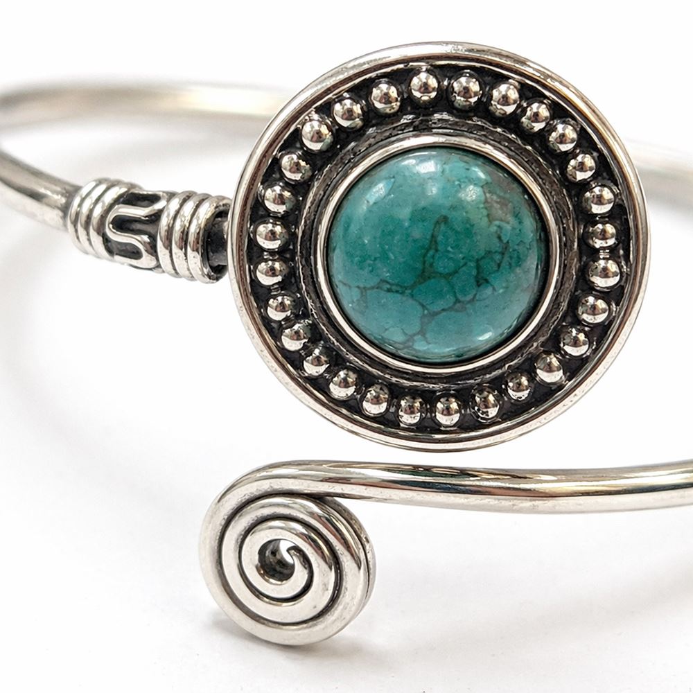 Silver-Plated Adjustable Boho Spiral Cuff Bangle - image 10