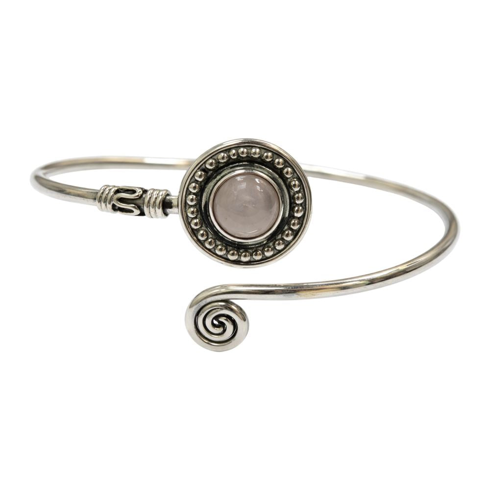 Silver-Plated Adjustable Boho Spiral Cuff Bangle - image 2