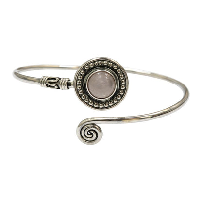 Silver-Plated Adjustable Boho Spiral Cuff Bangle - image 2