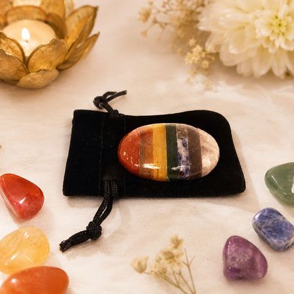 Worry Thumb Stone, 7 Chakra Bonded